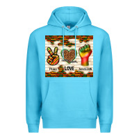 Ocean Blue peace love juneteenth Premium Hoodie - TumblerDesignByShophia