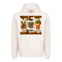 Pale Pink peace love juneteenth Premium Hoodie - TumblerDesignByShophia