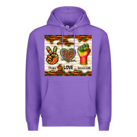 Purple peace love juneteenth Premium Hoodie - TumblerDesignByShophia