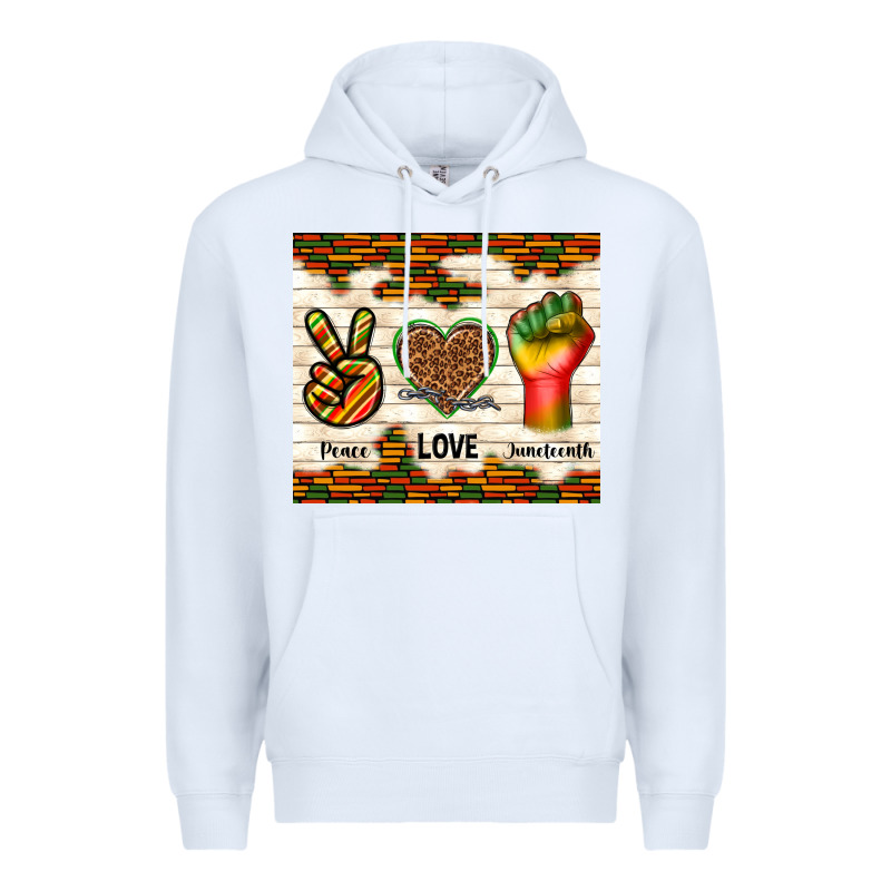 Peace Love Juneteenth Premium Hoodie by TumblerDesignByShophia | Teevron