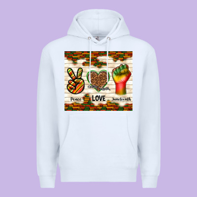 Peace Love Juneteenth Premium Hoodie Designed By Tumblerdesignbyshophia