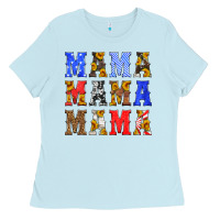 Baby Blue mama american flag 4th of july Ladies Tee - HRA Design Shop