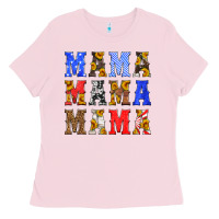 Bubblegum Pink mama american flag 4th of july Ladies Tee - HRA Design Shop