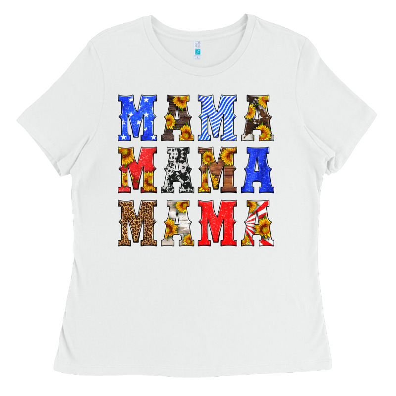 Mama American Flag 4th Of July Ladies Tee by HRA Design Shop | Teevron