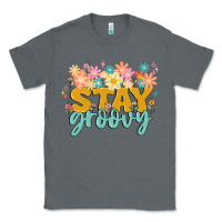 Charcoal Heather stay groovy Classic Tee - MaliasSmallBusiness