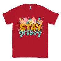 Red stay groovy Classic Tee - MaliasSmallBusiness