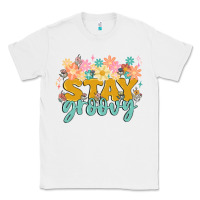 White stay groovy Classic Tee - MaliasSmallBusiness