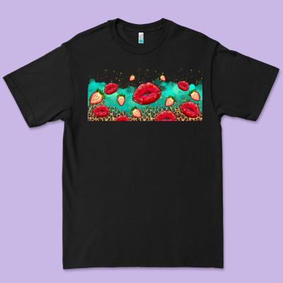 Lips And Strawberries Premium Tee Designed By Adodesignshop