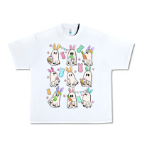 White bunny ghost Urban Heavy Tee - MaliasSmallBusiness