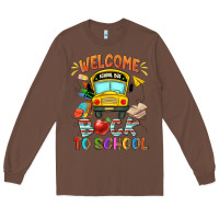 Chestnut welcome back to school with school bus Long Sleeve Tee - NancyCooperArtShop