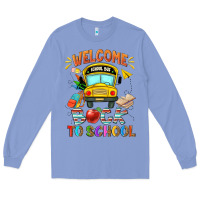 Colony Blue welcome back to school with school bus Long Sleeve Tee - NancyCooperArtShop