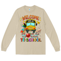 Mushroom welcome back to school with school bus Long Sleeve Tee - NancyCooperArtShop