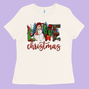 Love Christmas Ladies Tee Designed By Fadigitalartstudio