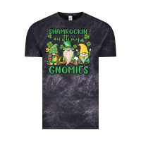 Cloud Black shamrock with my gnomies Vintage Tee - MaliasSmallBusiness