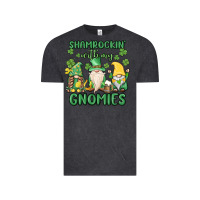 Vintage Black shamrock with my gnomies Vintage Tee - MaliasSmallBusiness