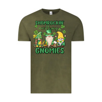 Vintage Olive shamrock with my gnomies Vintage Tee - MaliasSmallBusiness