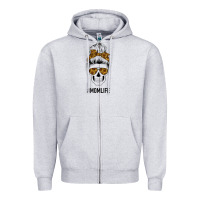 Heather Grey Sunflower Mom Skull Zipper Hoodie - Bettercallsaul