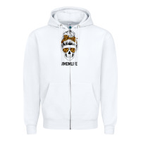 White Sunflower Mom Skull Zipper Hoodie - Bettercallsaul