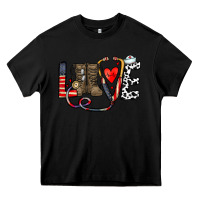 Black america nurse Heavy Core Tee - CowhideDigitalArt