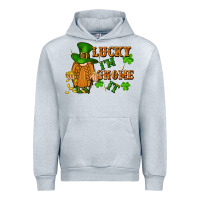 Heather Grey lucky i'm gnome it St. Patricks Day Urban Hoodie - FaDigitalArtStudio