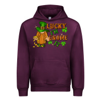 Mauve Wine lucky i'm gnome it St. Patricks Day Urban Hoodie - FaDigitalArtStudio