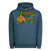 Pigment Midnight Navy lucky i'm gnome it St. Patricks Day Urban Hoodie - FaDigitalArtStudio