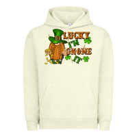 Pigment Pistachio lucky i'm gnome it St. Patricks Day Urban Hoodie - FaDigitalArtStudio