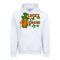 White lucky i'm gnome it St. Patricks Day Urban Hoodie - FaDigitalArtStudio