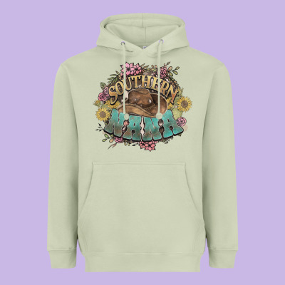 Southern Nana Western Flowers Heavyweight Hoodie Designed By Howdyjamesfarm