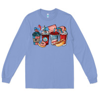 Colony Blue 4th of july coffee cups Long Sleeve Tee - NancyCooperArtShop