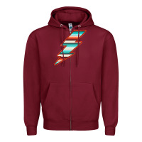 Burgundy Teal and Orange Serape Lightning Zipper Hoodie - Bettercallsaul