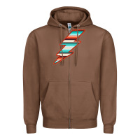 Chestnut Teal and Orange Serape Lightning Zipper Hoodie - Bettercallsaul