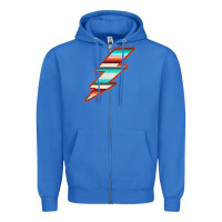 True Royal Teal and Orange Serape Lightning Zipper Hoodie - Bettercallsaul