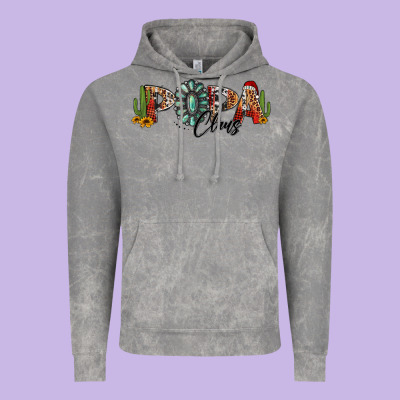 Western Christmas Papa Claus Sunflowers And Cactus Vintage Hoodie Designed By Jasminsmagicworld