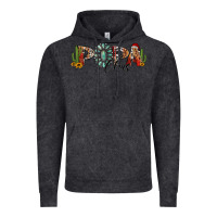 Vintage Black western christmas papa claus sunflowers and cactus Vintage Hoodie - Jasminsmagicworld