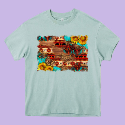 Aztec And Leopard Background Heavy Core Tee Designed By Hra Design Shop
