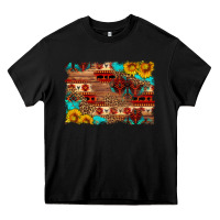 Black aztec and leopard background Heavy Core Tee - HRA Design Shop
