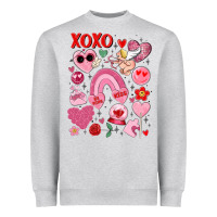 Heather Grey cute valentines day Heavyweight Sweatshirt - MaliasSmallBusiness