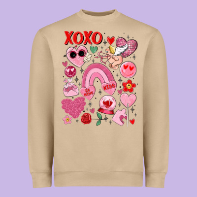Cute Valentines Day Heavyweight Sweatshirt Designed By Maliassmallbusiness