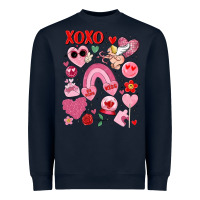 Navy cute valentines day Heavyweight Sweatshirt - MaliasSmallBusiness