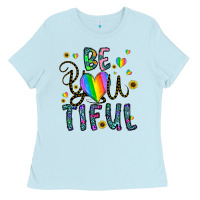 Baby Blue be you tiful Ladies Tee - CowhideDigitalArt