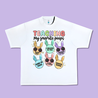 Teahing My Favorite Peeps Malia Urban Heavy Tee Designed By Maliassmallbusiness