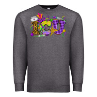 Charcoal Heather Mardi Gras ICU Nurse Premium Sweatshirt - HowdyJamesFarm