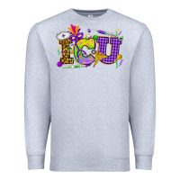 Heather Grey Mardi Gras ICU Nurse Premium Sweatshirt - HowdyJamesFarm