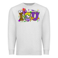 Oatmeal Heather Mardi Gras ICU Nurse Premium Sweatshirt - HowdyJamesFarm