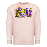Pale Pink Mardi Gras ICU Nurse Premium Sweatshirt - HowdyJamesFarm