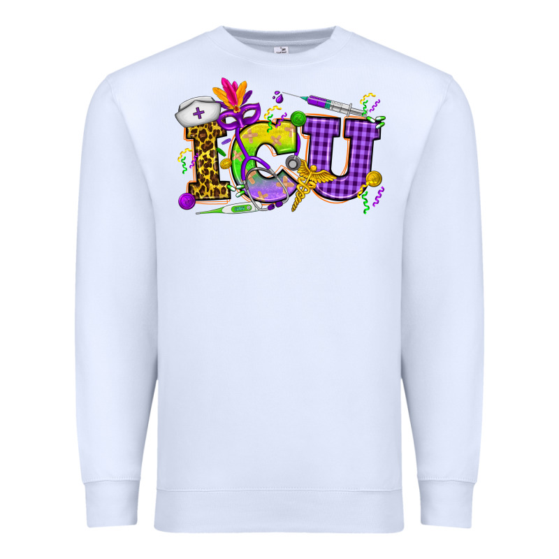Mardi Gras Icu Nurse Premium Sweatshirt by HowdyJamesFarm | Teevron
