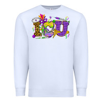 White Mardi Gras ICU Nurse Premium Sweatshirt - HowdyJamesFarm