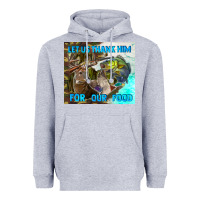 Heather Grey let us thank hım for our food Heavyweight Hoodie - TumblerDesignByShophia