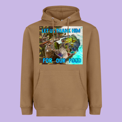 Let Us Thank Hım For Our Food Heavyweight Hoodie Designed By Tumblerdesignbyshophia